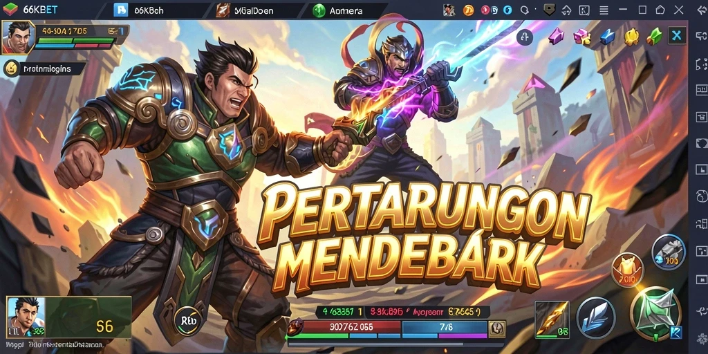 Tangkapan layar dari gameplay 66KBET yang menampilkan aksi seru di arena.