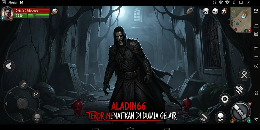 Tampilan menyeramkan gameplay ALADIN66 dengan makhluk horor.