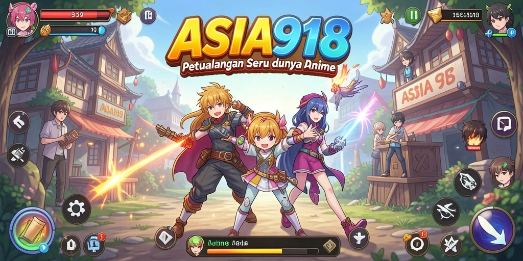 Tampilan permainan ASIA918 yang menarik dengan karakter anime ikonik.