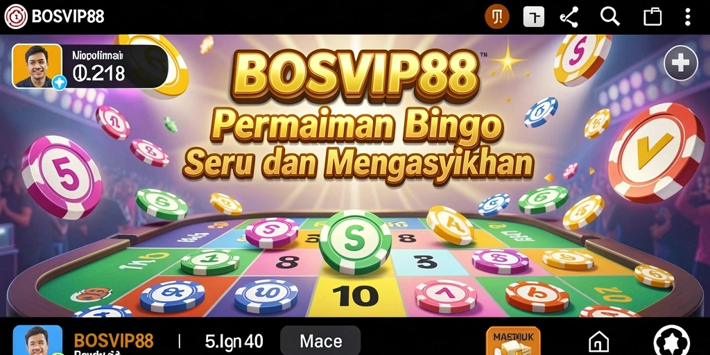 Tampilan gameplay seru dari BOSVIP88 dengan pemain menikmati permainan Bingo.