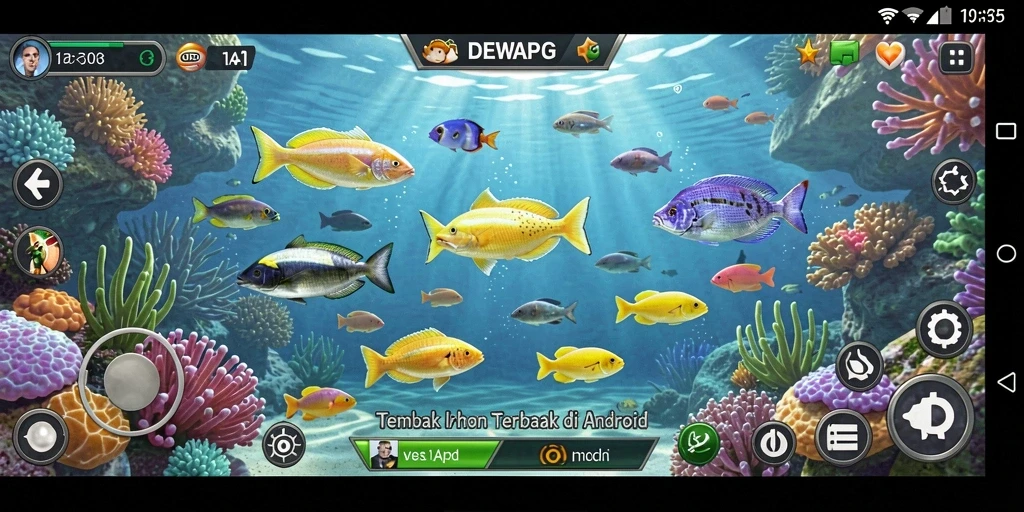 Gameplay seru DEWAPG saat menembak ikan di lautan.