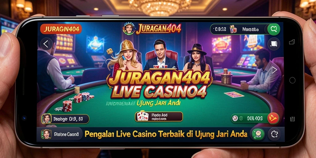 Screenshot gameplay JURAGAN404 menampilkan dealer langsung dalam aksi.