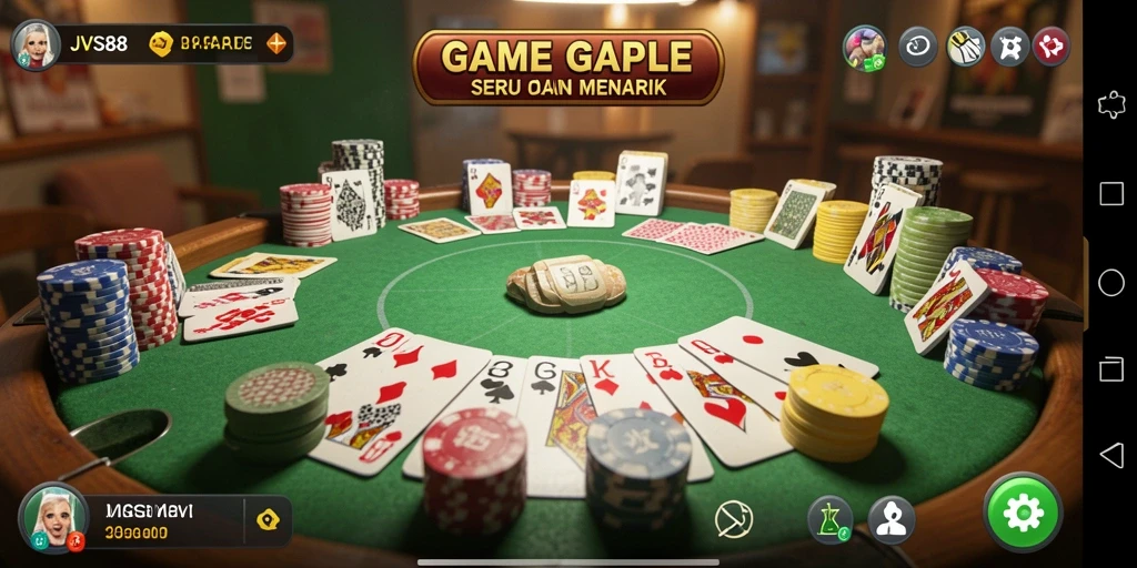 Tampilan gameplay JVS88 yang menarik saat bermain Gaple.