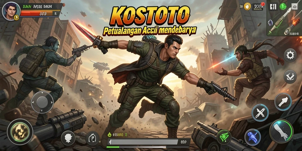 Tampilan aksi mendebarkan dari permainan KOSTOTO.