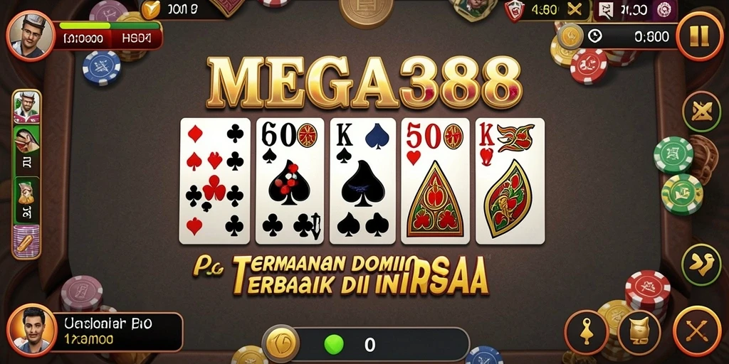 Tampilan menarik dari gameplay Domino MEGA388 yang seru.