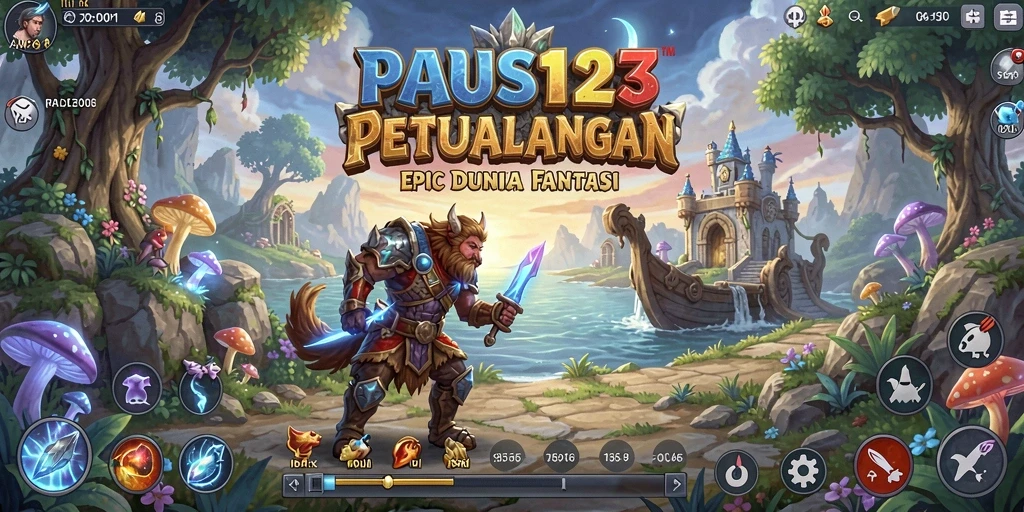 Tampilan gameplay menarik dari PAUS123, menunjukkan pertarungan epik dan eksplorasi dunia.