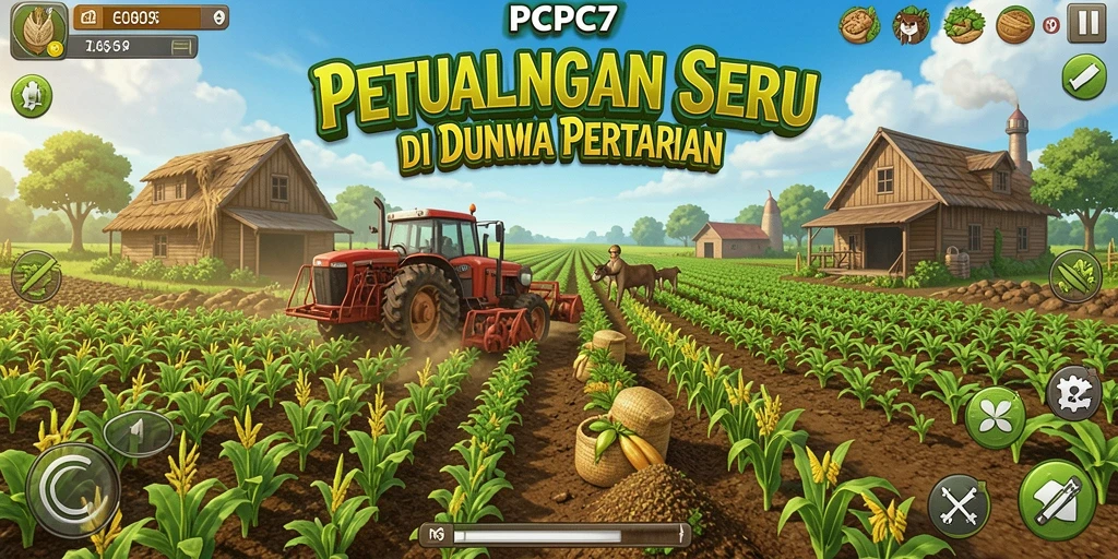 Tangkapan layar gameplay menunjukkan pertanian yang indah dan interaksi karakter.