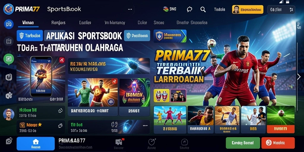 Tampilan visual PRIMA77 saat memasang taruhan olahraga.