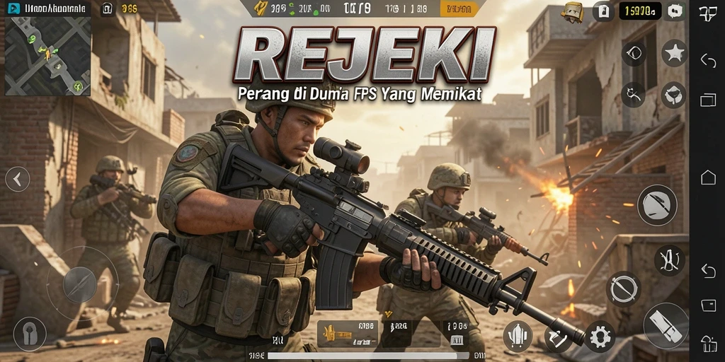 Gameplay seru REJEKI dengan aksi tembak-menembak yang mendebarkan.