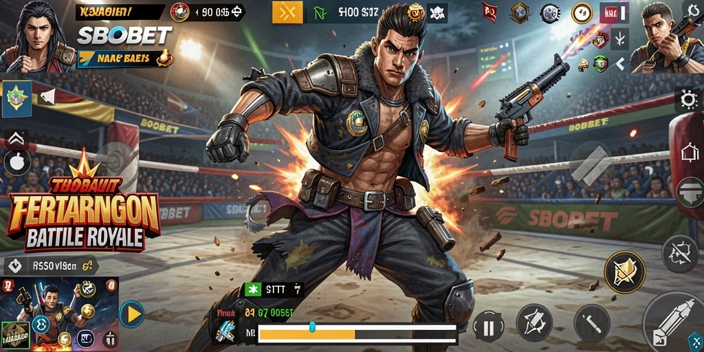 Tampilan gameplay yang seru dalam pertempuran Battle Royale.