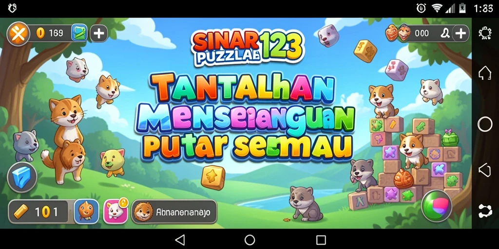 Screenshot gameplay SINAR123 menunjukkan puzzle yang menantang dan menyenangkan.