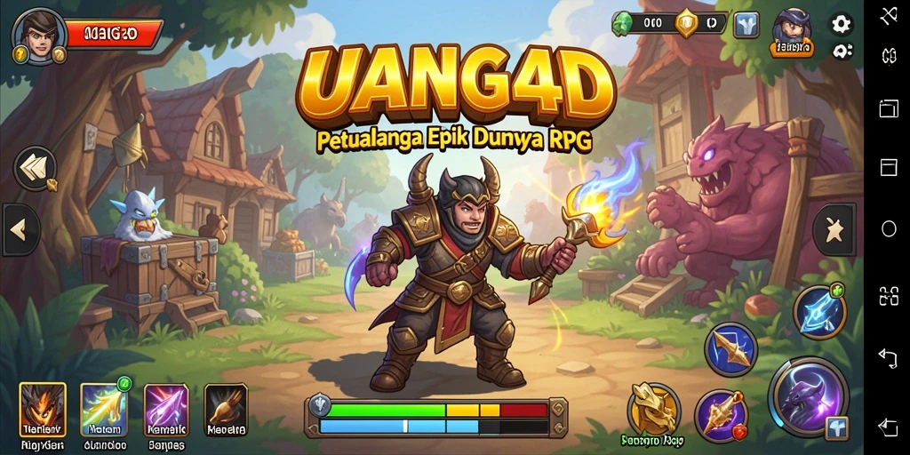 Screenshot gameplay UANG4D menunjukkan karakter beraksi di dunia RPG yang menakjubkan.