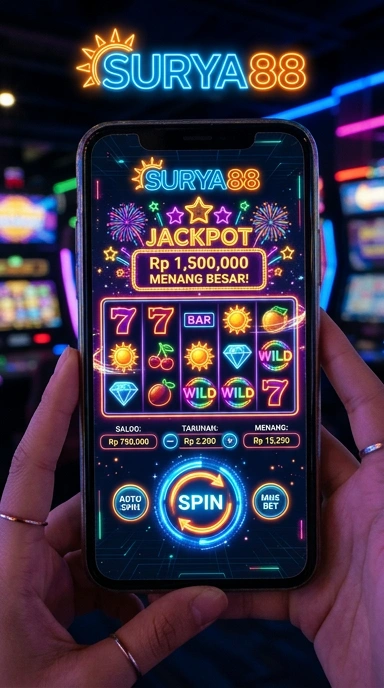 Tampilan utama aplikasi Surya88 yang menarik dan informatif.